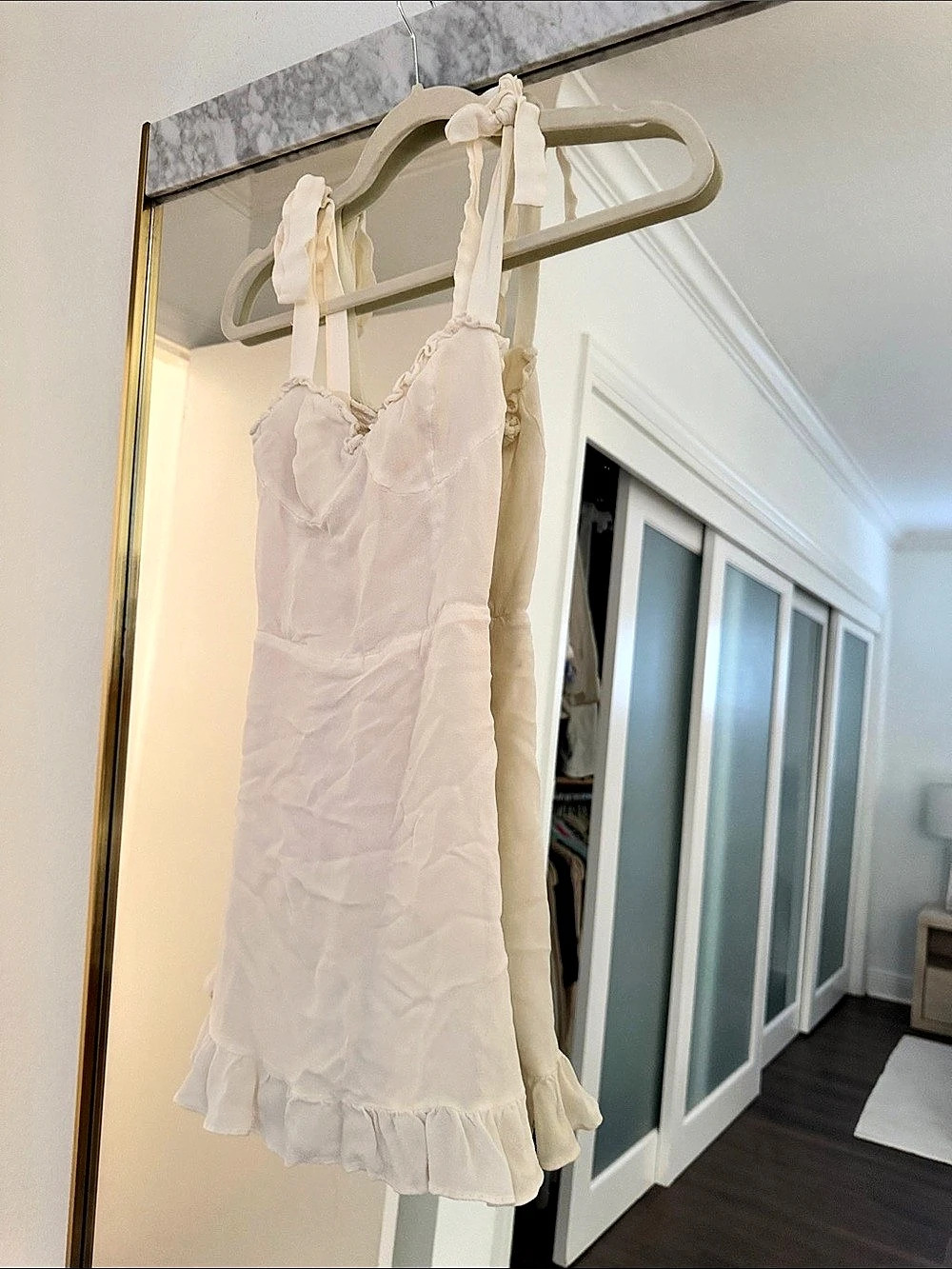 Reformation Christine Dress Mini Ruffle White Size 0